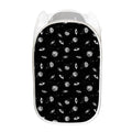 Black And White UFO Pattern Print Mesh Laundry Hamper