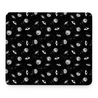 Black And White UFO Pattern Print Mouse Pad