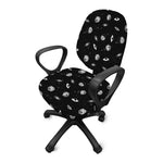 Black And White UFO Pattern Print Office Chair Cover