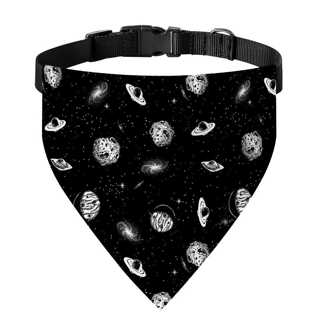 Black And White UFO Pattern Print Over The Collar Dog Bandana