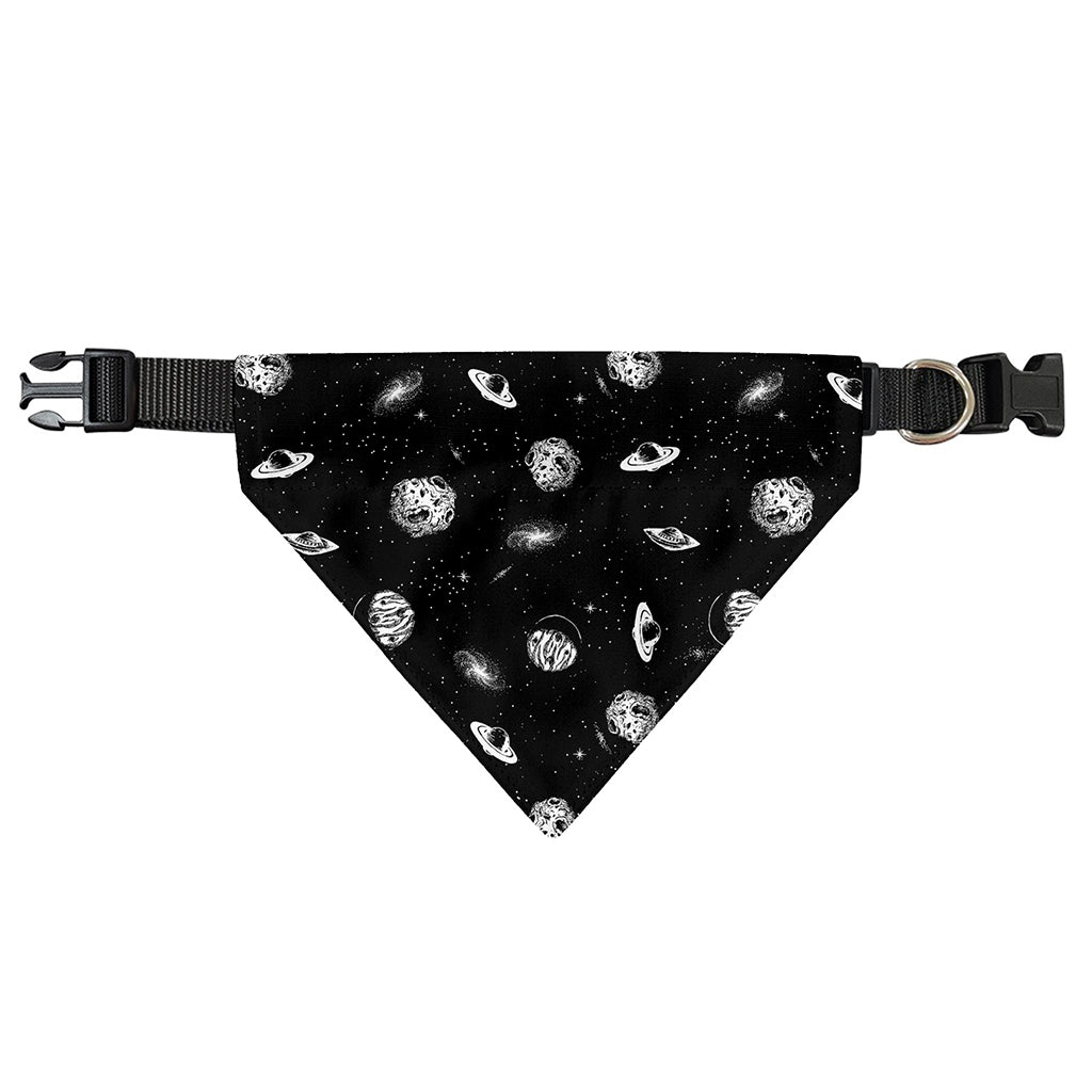 Black And White UFO Pattern Print Over The Collar Dog Bandana