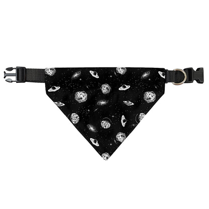 Black And White UFO Pattern Print Over The Collar Dog Bandana