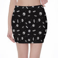 Black And White UFO Pattern Print Pencil Mini Skirt