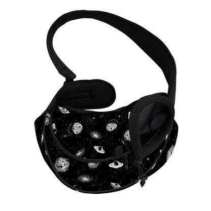 Black And White UFO Pattern Print Pet Sling Carrier