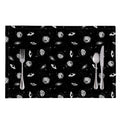 Black And White UFO Pattern Print Placemat