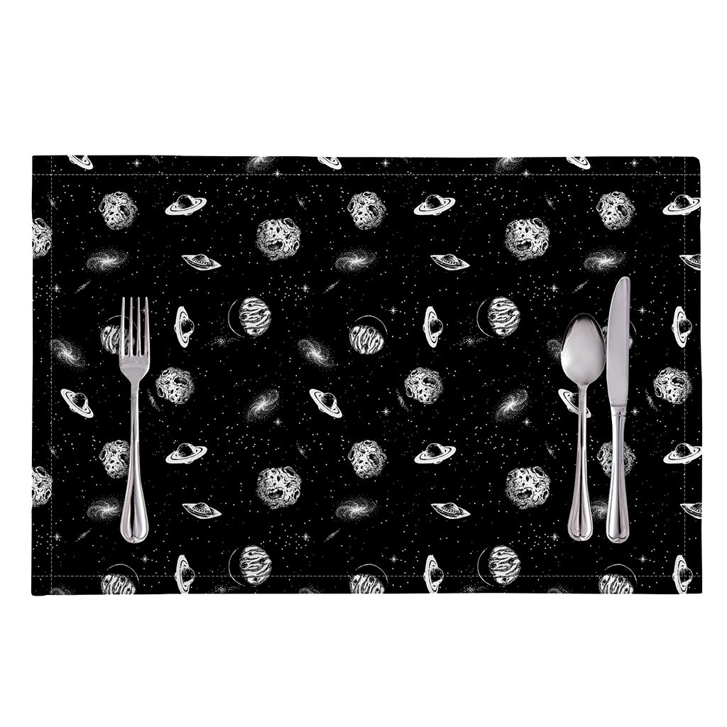 Black And White UFO Pattern Print Placemat