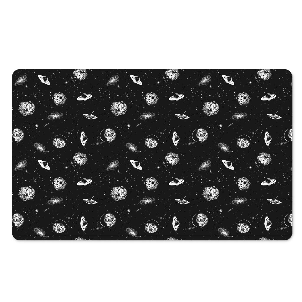 Black And White UFO Pattern Print Polyester Doormat
