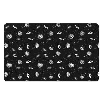 Black And White UFO Pattern Print Polyester Doormat