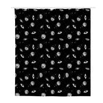 Black And White UFO Pattern Print Polyester Shower Curtain