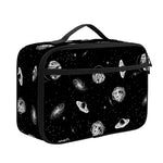Black And White UFO Pattern Print Portable Lunch Bag