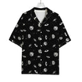 Black And White UFO Pattern Print Rayon Hawaiian Shirt