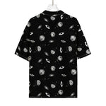 Black And White UFO Pattern Print Rayon Hawaiian Shirt