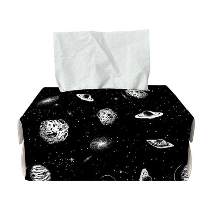 Black And White UFO Pattern Print Rectangle Tissue Box Cover