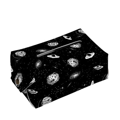 Black And White UFO Pattern Print Rectangle Tissue Box Cover