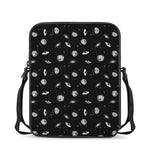Black And White UFO Pattern Print Rectangular Crossbody Bag