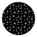 Black And White UFO Pattern Print Round Floor Mat