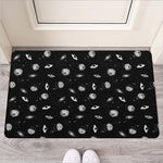 Black And White UFO Pattern Print Rubber Doormat