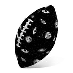 Black And White UFO Pattern Print Rugby Ball