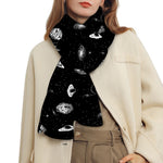 Black And White UFO Pattern Print Scarf