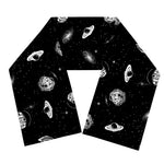 Black And White UFO Pattern Print Scarf