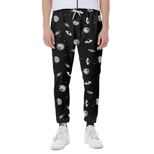 Black And White UFO Pattern Print Scuba Joggers