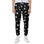 Black And White UFO Pattern Print Scuba Joggers