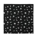 Black And White UFO Pattern Print Silk Bandana
