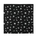 Black And White UFO Pattern Print Silk Bandana
