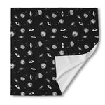 Black And White UFO Pattern Print Silk Bandana