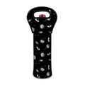Black And White UFO Pattern Print Single Neoprene Wine Tote