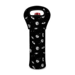 Black And White UFO Pattern Print Single Neoprene Wine Tote