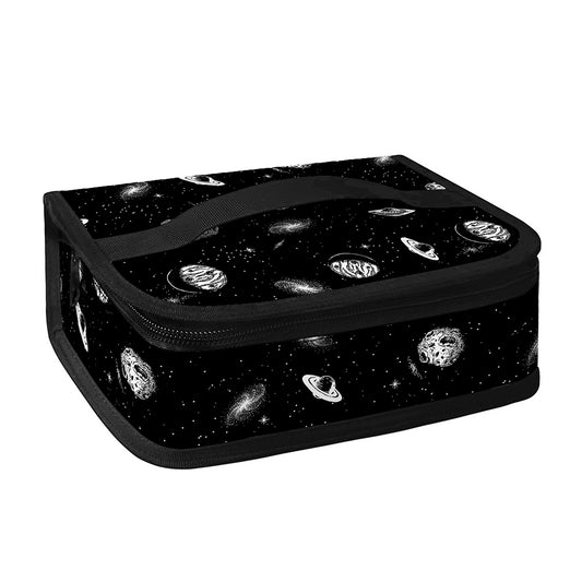 Black And White UFO Pattern Print Small Lunch Bag