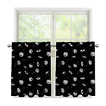 Black And White UFO Pattern Print Tier Curtains