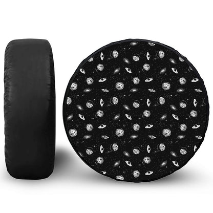 Black And White UFO Pattern Print Tire Cover