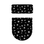 Black And White UFO Pattern Print Toilet Lid And Tank Cover Set