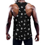 Black And White UFO Pattern Print Training Tank Top
