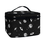 Black And White UFO Pattern Print Travel Makeup Bag