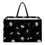 Black And White UFO Pattern Print Utility Tote Bag