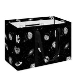 Black And White UFO Pattern Print Utility Tote Bag