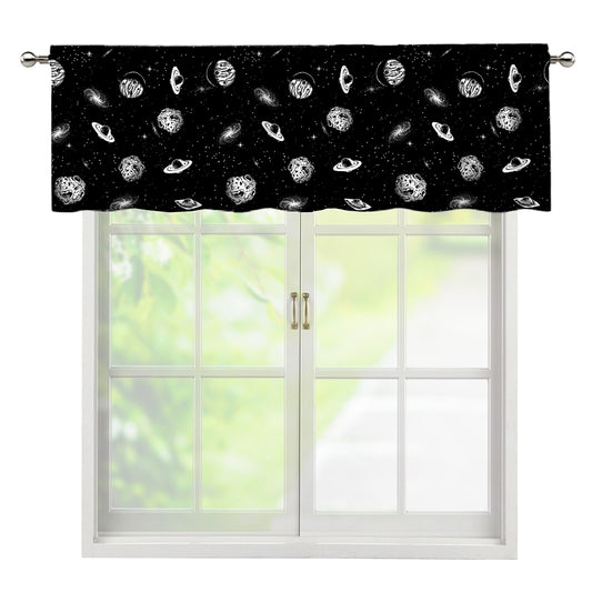 Black And White UFO Pattern Print Window Valance