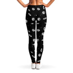 Black And White UFO Pattern Print Women's Leggings
