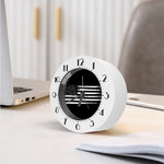 Black And White USA Flag Print Alarm Clock