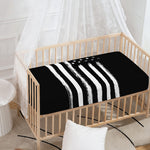 Black And White USA Flag Print Baby Crib Sheet