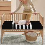 Black And White USA Flag Print Baby Crib Sheet