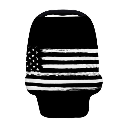 Black And White USA Flag Print Baby Seat Cover