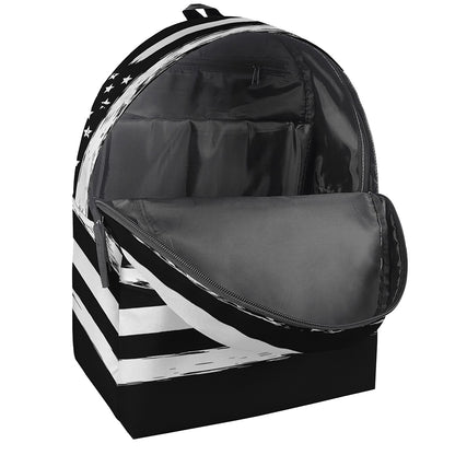 Black And White USA Flag Print Backpack