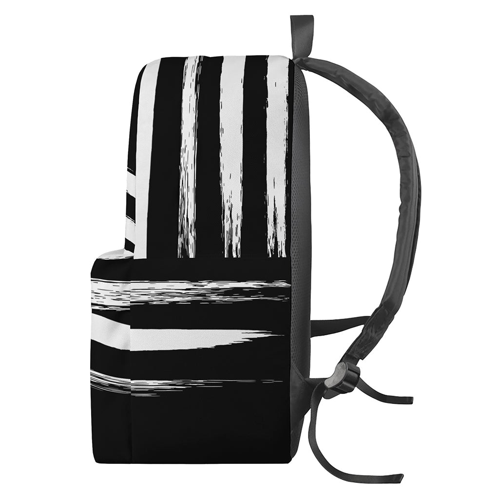 Black And White USA Flag Print Backpack