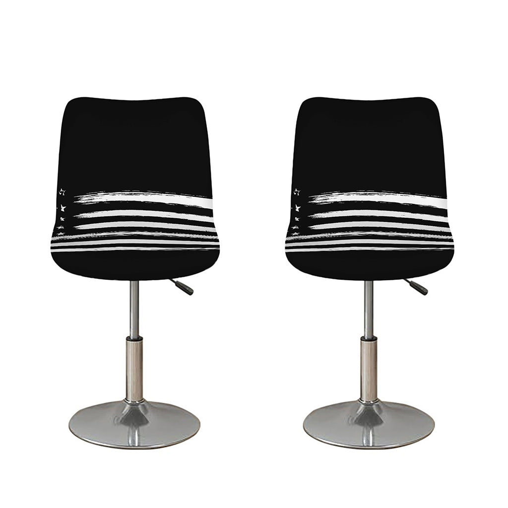 Black And White USA Flag Print Bar Stool Covers