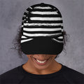 Black And White USA Flag Print Baseball Cap