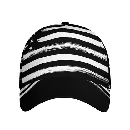 Black And White USA Flag Print Baseball Cap